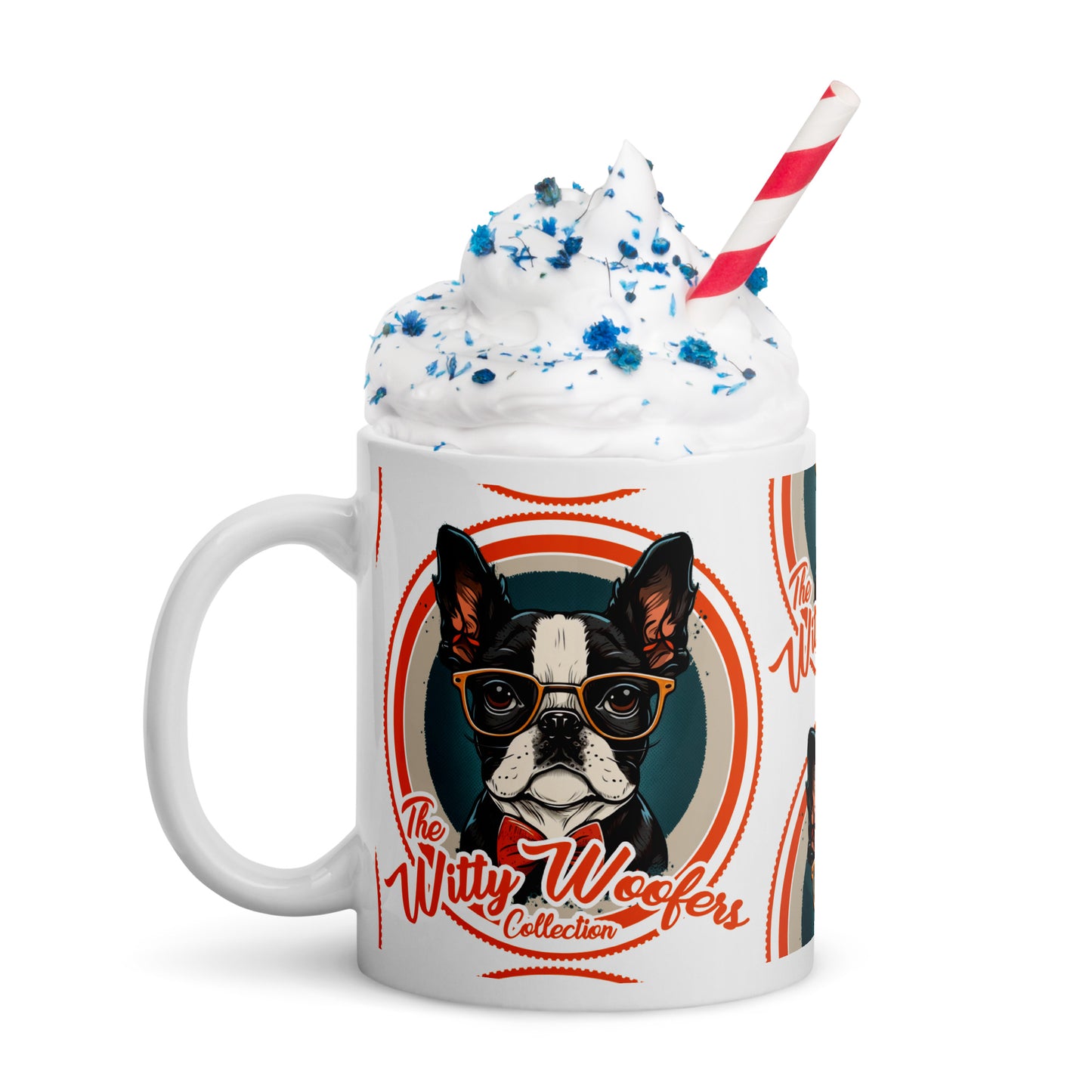 Witty Woofers #12 White glossy mug