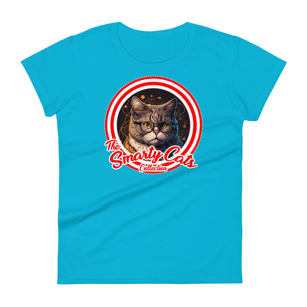 Smarty Cats #01 Cute Cat Design Women's short sleeve t-shirt, Cat Mom, Cat Dad, Cat Lovers