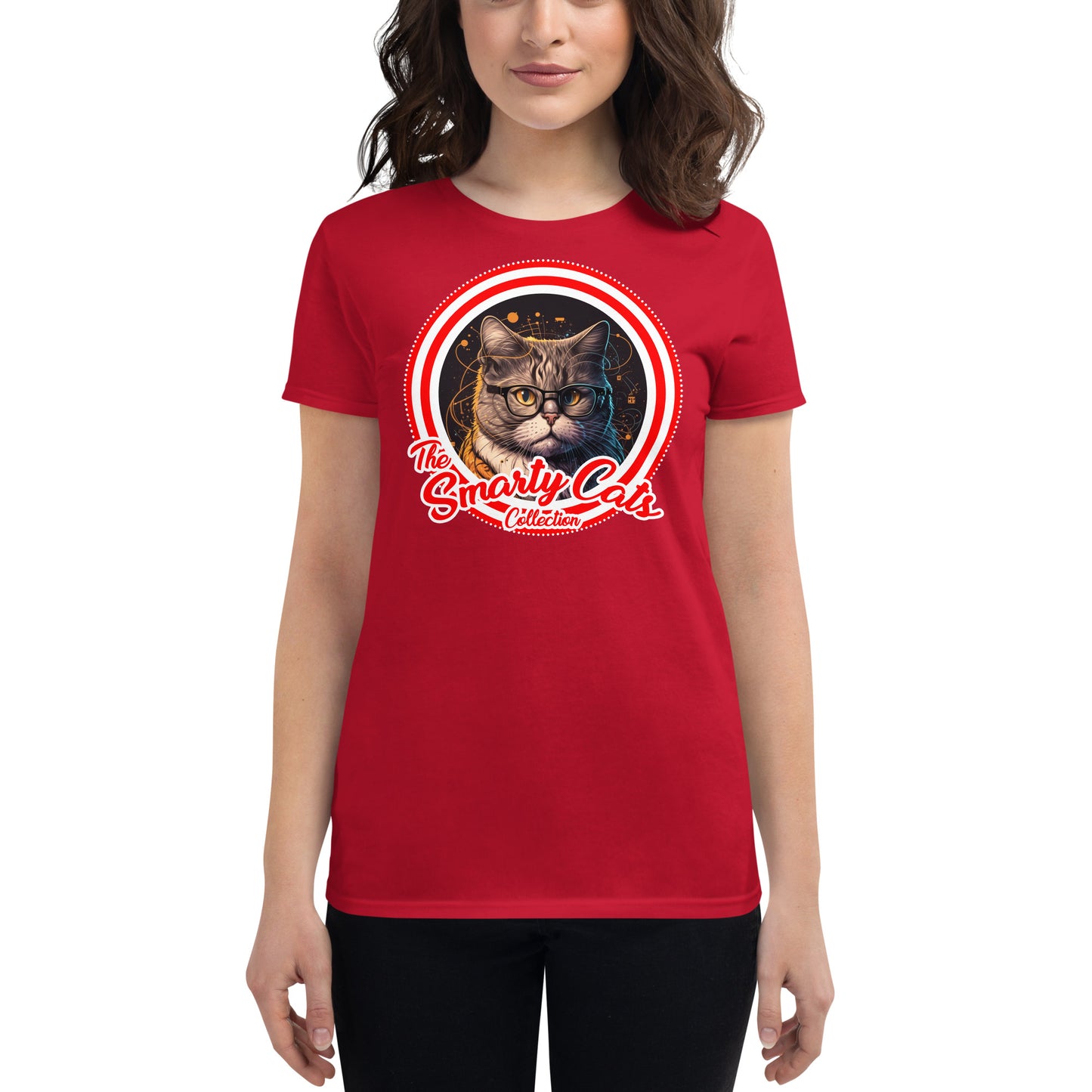 Smarty Cats #01 Cute Cat Design Women's short sleeve t-shirt, Cat Mom, Cat Dad, Cat Lovers